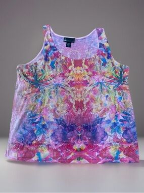 Lane Bryant Sequin Tank Top 22/24 Plus Multicolor Sleeveless Blouse Sparkle